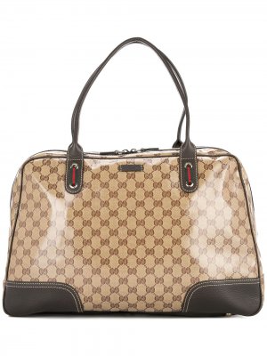 Дорожная сумка с узором монограммами Gucci Pre-Owned. Цвет: коричневый
