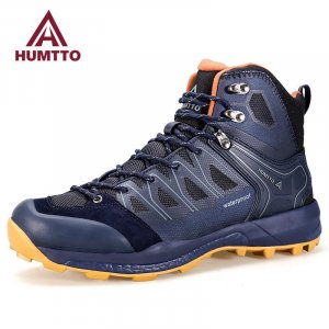 Зимние ботинки , водонепроницаемые резиновые тактические ботильоны на платформе для мужчин, дизайнерская мужская спортивная обувь пешего туризма, защитные кроссовки мужчин HUMTTO
