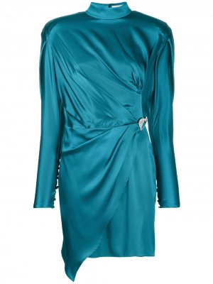 Платье мини с высоким воротником Silvia Astore. Цвет: синий