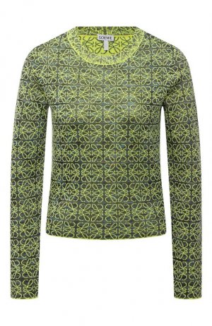 Пуловер из шерсти и вискозы Anagram Loewe. Цвет: зелёный