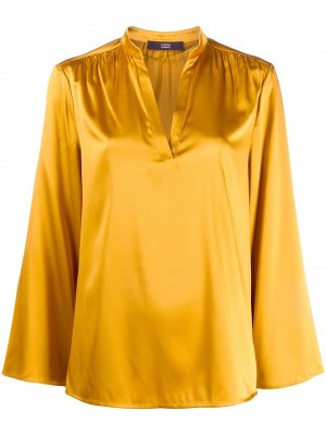Блузка с разрезом на воротнике Steffen Schraut. Цвет: желтый