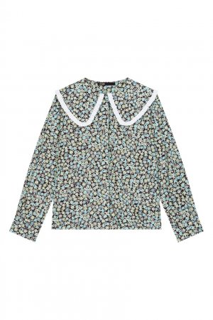 Блузка из хлопка с принтом в виде цветов Maje. Цвет: multicolor