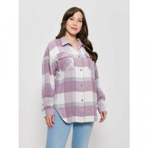 Рубашка , размер 52, фиолетовый CLEO. Цвет: фиолетовый/сливовый