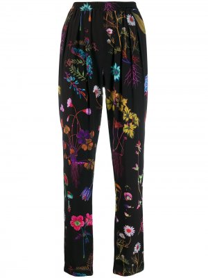 Зауженные брюки с цветочным принтом Stella McCartney. Цвет: черный