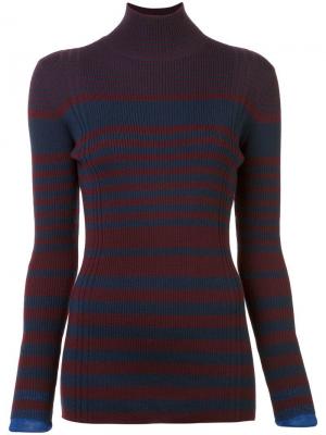 Облегающий свитер в полоску Victoria Beckham. Цвет: синий