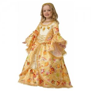 Платье карнавальное Золушка (платье, подъюбник, диадема), размер 122 Не определен. Цвет: желтый