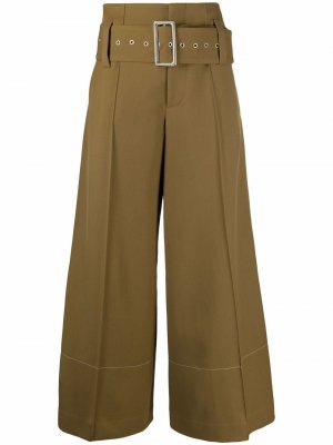 Широкие брюки с завышенной талией и поясом 10 CORSO COMO. Цвет: коричневый