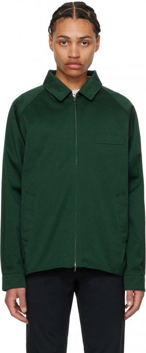 Зеленая куртка с круглым вырезом Nanamica