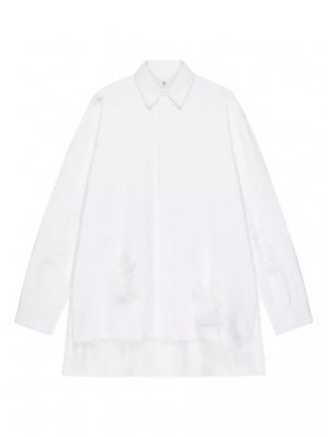 Рубашка оверсайз с длинной спиной из потертого денима , белый Givenchy