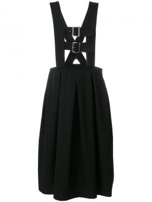 Плиссированная юбка-сарафан Comme Des Garçons. Цвет: чёрный