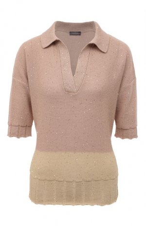 Хлопковый пуловер Lorena Antoniazzi. Цвет: розовый