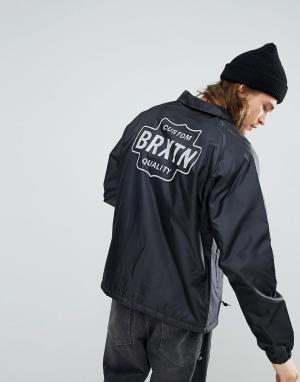 Спортивная куртка с подкладкой из искусственного меха Garth Brixton. Цвет: черный