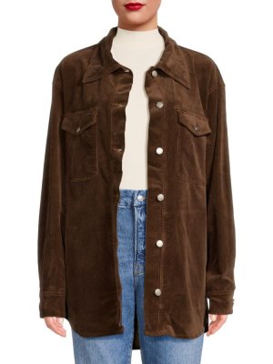 Удлиненная вельветовая куртка-рубашка , коричневый Good American