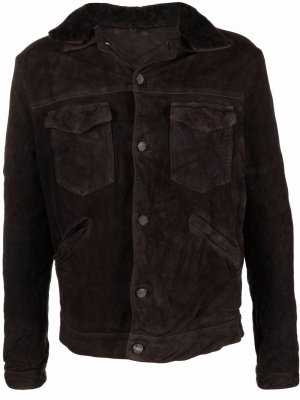 Замшевая куртка с искусственным мехом Giorgio Brato. Цвет: коричневый