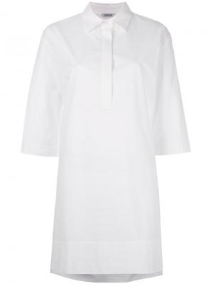 Платье-рубашка с короткими рукавами P.A.R.O.S.H.. Цвет: белый