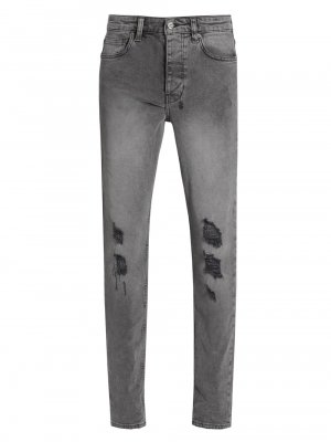 Эластичные зауженные джинсы с эффектом потертости Chitch, серый Ksubi