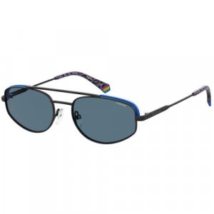 Солнцезащитные очки Polaroid, черный, голубой POLAROID. Цвет: черный/голубой