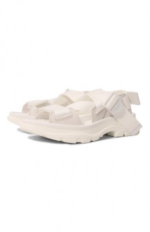 Текстильные сандалии Alexander McQueen. Цвет: кремовый