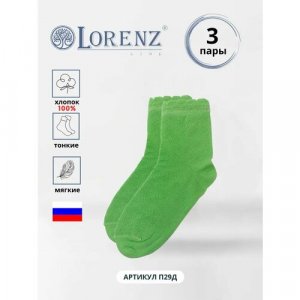 Носки 3 пары, размер 32/34, зеленый LorenzLine. Цвет: зеленый