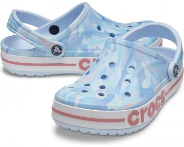 Сабо Bayaband Bubble Camo Clog, цвет Mineral Blue Crocs