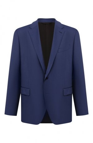 Шерстяной пиджак Zegna. Цвет: синий