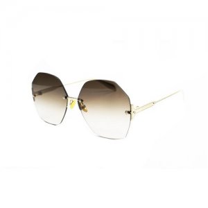 Солнцезащитные очки AM0178S, золотой, коричневый Alexander McQueen