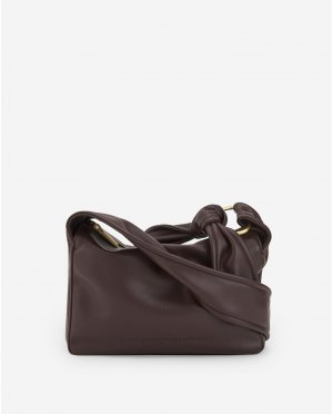 Женская сумка через плечо из коричневой текстуры наппы , коричневый Adolfo Dominguez