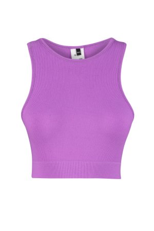 Бесшовный спортивный бюстгальтер в рубчик лавандового цвета с легкой поддержкой/формующим элементом , фиолетовый Trendyol