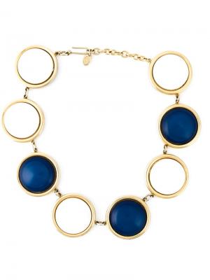 Ожерелье с круглыми камнями Céline Vintage. Цвет: синий