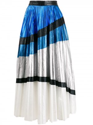 Плиссированная юбка в стиле колор-блок Christopher Kane. Цвет: белый