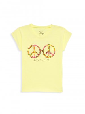 Винтажная футболка из джерси Little Girl's Peace , желтый Chaser