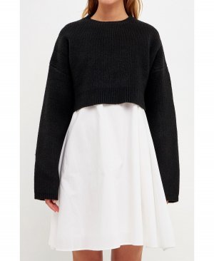 Женский свитер и мини-платье из поплина English Factory