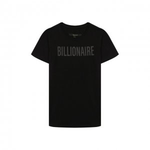 Хлопковая футболка Billionaire. Цвет: чёрный