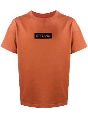 Футболка с короткими рукавами логотипом Styland. Цвет: оранжевый