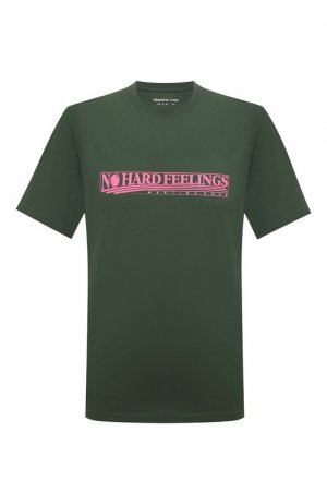 Хлопковая футболка Martine Rose. Цвет: зелёный