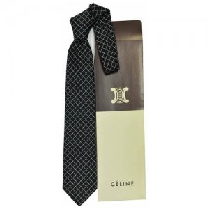 Мужской галстук в клетку 838476 Celine. Цвет: черный