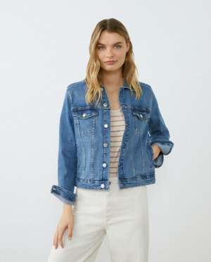 Женская базовая джинсовая куртка , синий Southern Cotton. Цвет: синий