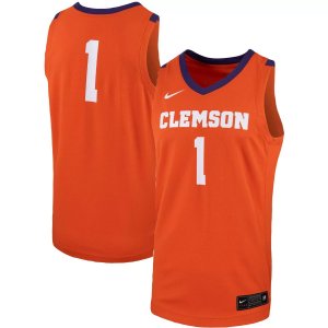 Мужская баскетбольная майка #1 оранжевого цвета Clemson Tigers Team Replica Nike