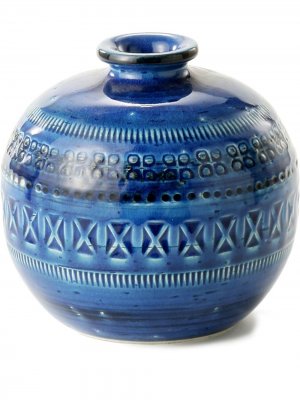 Круглая ваза Rimini Blu (18 см) BITOSSI CERAMICHE. Цвет: синий