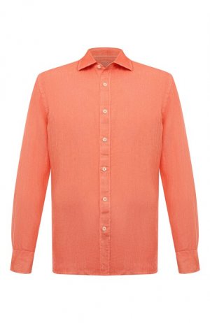 Льняная рубашка 120% Lino. Цвет: оранжевый