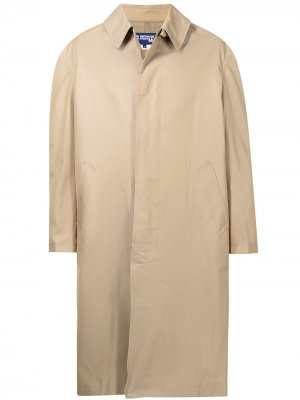 Пальто миди с трикотажной вставкой Junya Watanabe MAN. Цвет: коричневый