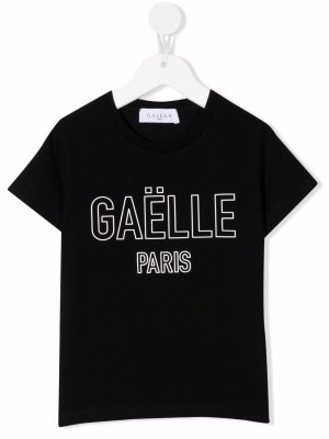 Logo-print cotton T-Shirt Gaelle Paris Kids. Цвет: черный