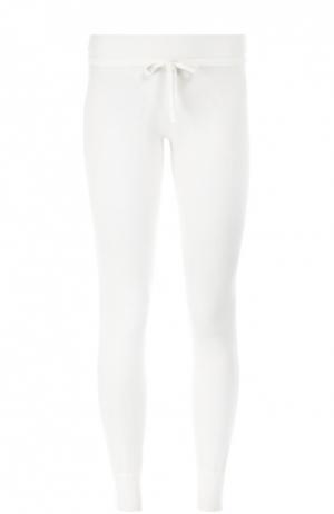 Кашемировые брюки прямого кроя с эластичным поясом и манжетами Cruciani. Цвет: белый