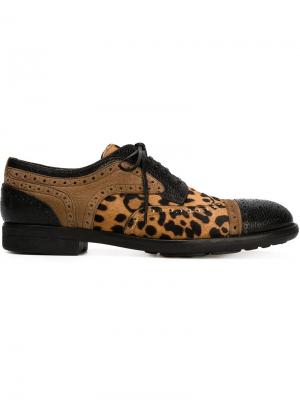 Туфли-броги с леопардовым принтом Dolce & Gabbana. Цвет: телесный