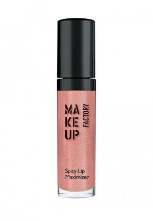 Блеск для губ Make Up Factory увеличения объема с экстрактом перца чили Spicy Lip Maximizer, т.05 огненный. Цвет: розовый