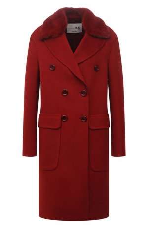 Пальто из шерсти и кашемира manzoni24. Цвет: красный
