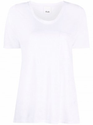 Semi-sheer linen T-shirt Allude. Цвет: белый