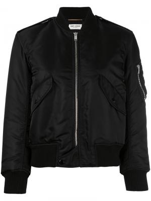 Классическая куртка бомбер Saint Laurent. Цвет: чёрный