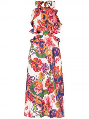 Платье миди Lovestruck с узором пейсли Zimmermann. Цвет: красный