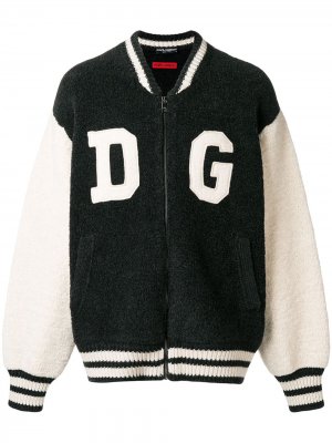 Куртка-бомбер с заплатками Dolce & Gabbana. Цвет: черный